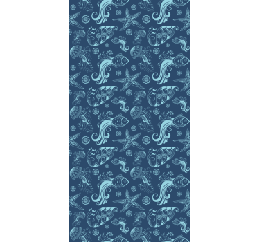 Tenda a rullo animali modello di fauna oceanica - TenStickers