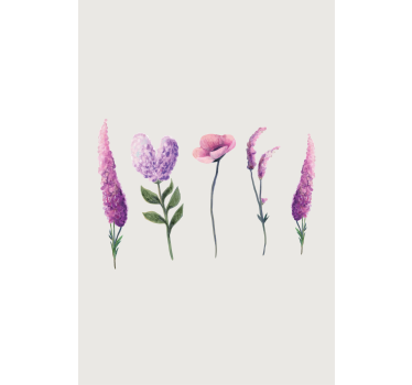 Tenda a rullo fiori Disegni di fiori viola - TenStickers