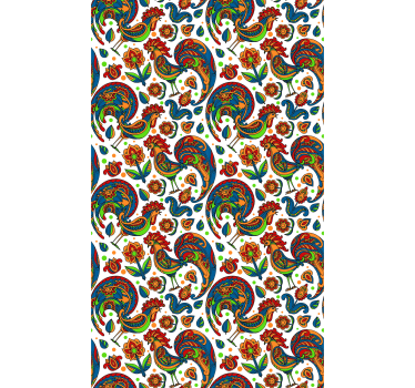 Tenda a rullo animali galli colorati - TenStickers