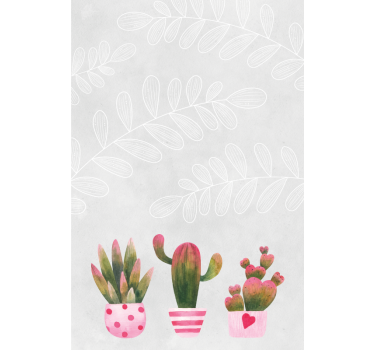 Tenda a rullo fiori e piante Cactus rosa e verde - TenStickers