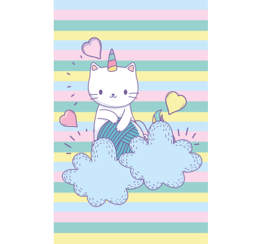 Tende a rullo di bambini Gatto unicorno sulle nuvole - TenStickers