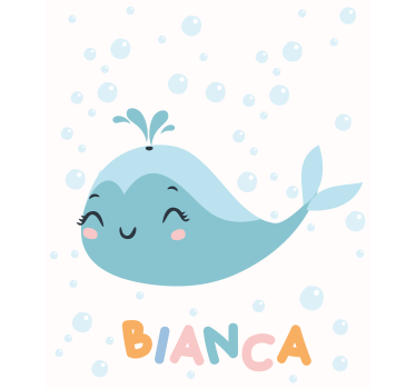 Tenda a rullo balena e nome personalizzabile - TenStickers