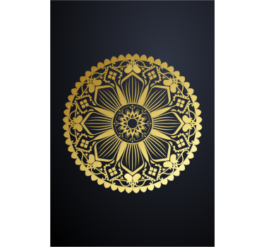 Tende a rullo camera da letto Mandala blu navy effetto dorato - TenStickers