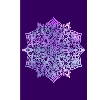 Tenda a rullo fiore e pianta Forma mandala viola.. - TenStickers