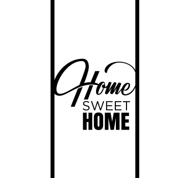 Tenda a rullo frasi casa dolce in bianco e nero - TenStickers