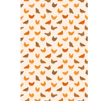 Tende a rullo animali diversi Motivo con uccelli arancioni e marr - TenStickers