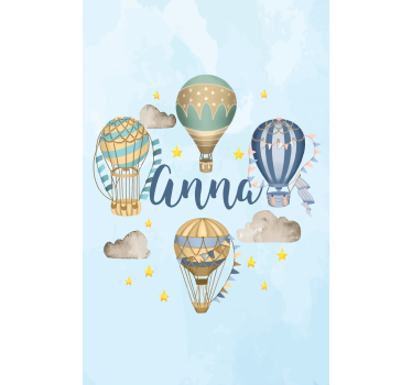Tende a rullo personalizzabili mongolfiere con nome - TenStickers