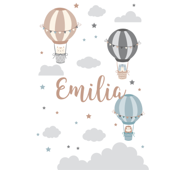 Tenda a rullo disegni Palloncini e nuvole color pastello - TenStickers