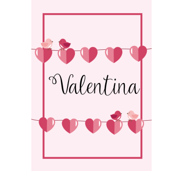 Tenda a rullo camera ragazzi cuori d'amore e nome - TenStickers