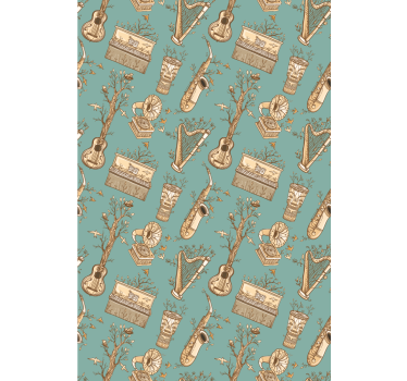 Tenda a rullo camera ragazzi strumenti musicali d'epoca - TenStickers