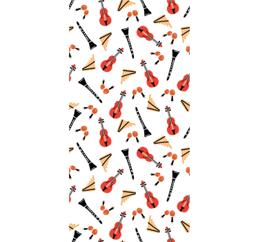 Tenda a rullo originale motivo di strumenti musicali - TenStickers