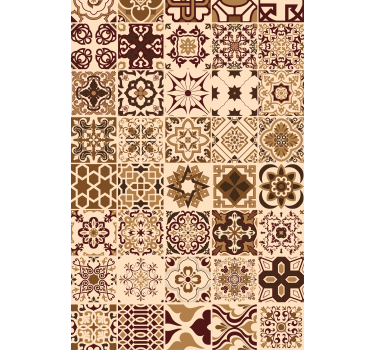 Tenda a rullo piastrelle beige geometriche - TenStickers