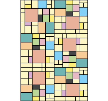 Tenda a rullo moderna quadrati colorati geometrici - TenStickers