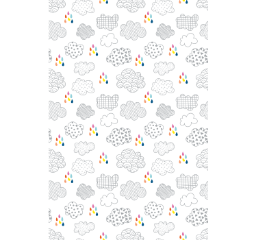 Tenda a rullo nuvole modello grigio piovoso - TenStickers