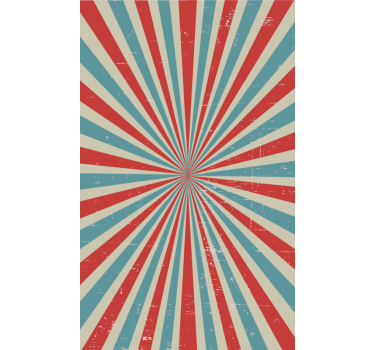 Tende a rullo stile rustico Motivo prelavaggio retrò blu e rosso - TenStickers