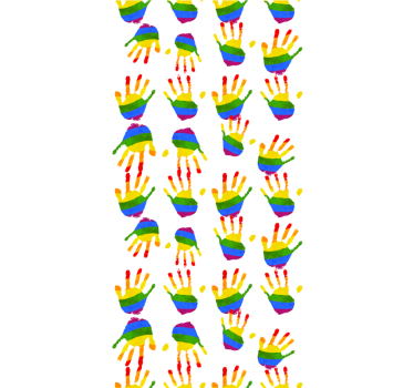 Tenda a rullo originale modello di impronte di mani colorate - TenStickers