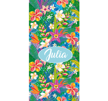 Tenda a rullo fiori e piante composizione floreale tropicale - TenStickers