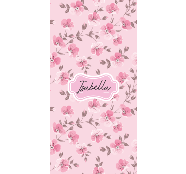 Tenda a rullo cameretta fiori di ciliegio con nome - TenStickers
