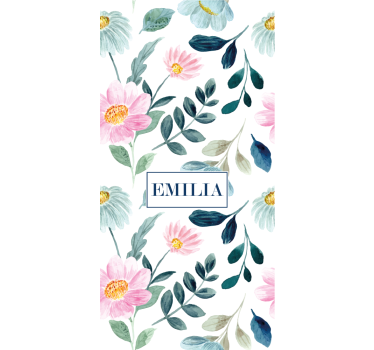 Tenda a rullo fiori e piante fiore floreale con nome - TenStickers