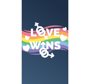 Tenda a rullo frasi messaggio l'amore vince - TenStickers