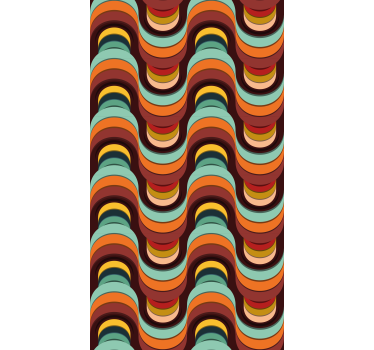 Tende a rullo più vintage motivo a onde retrò - TenStickers