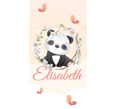 Tenda a rullo cameretta cucciolo di panda con nome - TenStickers