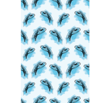 Tenda a rullo animali facce di serpente blu - TenStickers
