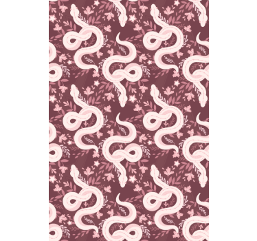 Tenda a rullo animali serpenti avvolti floreali - TenStickers