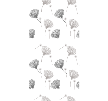 Tenda a rullo fiori e piante modello grigio tenue - TenStickers