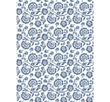 Tenda a rullo fiori tema grigio elegante - TenStickers
