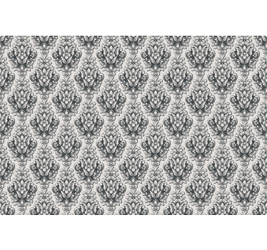 Tenda a rullo classica elegante motivo barocco grigio - TenStickers
