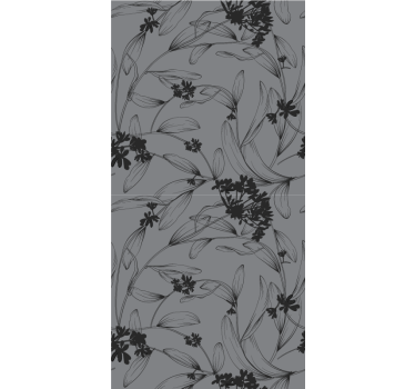 Tenda a rullo fiori e piante disegno floreale monocromatico - TenStickers
