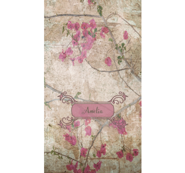 Tenda a rullo fiori eleganza floreale con nome - TenStickers