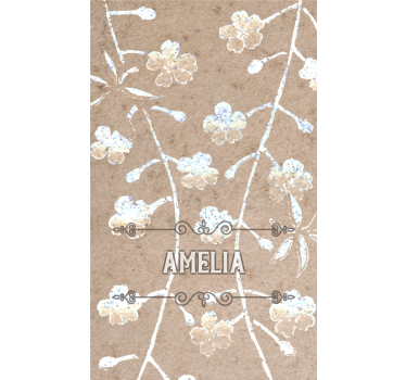 Tenda a rullo camera da letto design floreale beige con nome - TenStickers
