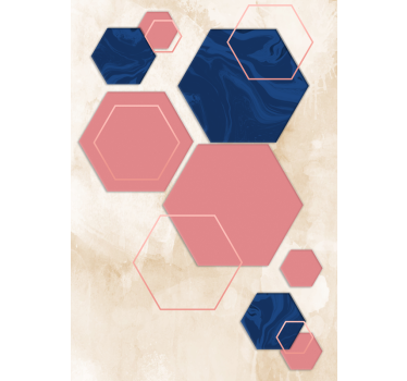 Tenda a rullo moderna motivo esagonale geometrico - TenStickers