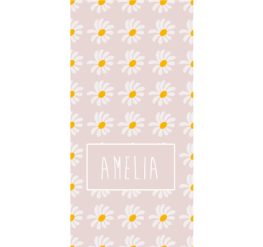 Tenda a rullo cameretta margherita floreale con nome - TenStickers