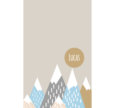 Tenda a rullo stile nordico montagne nordiche con nome - TenStickers