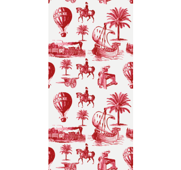 Tende a rullo più vintage scene di palma rossa rossa - TenStickers