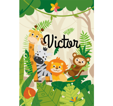 Tende a rullo Bambini animali della giungla personalizzati - TenStickers