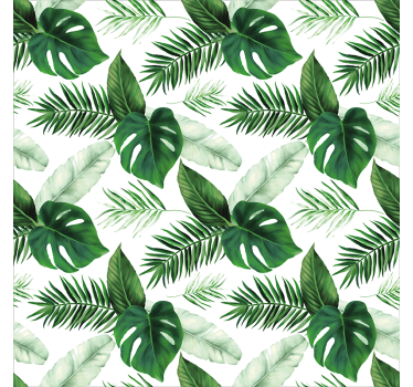 soggiorno tende a rullo disegno di foglie tropicali - TenStickers