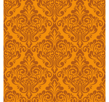 soggiorno tende a rullo damasco arancione vintage - TenStickers