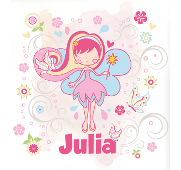 Tenda a rullo personalizzabile fata con farfalle - TenStickers