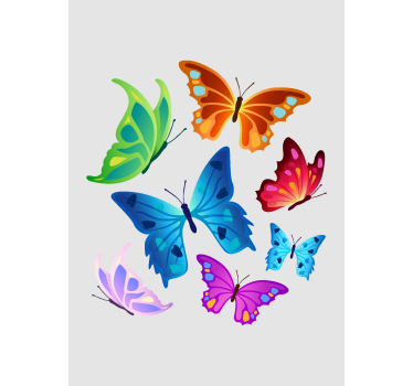 Tende a rullo di farfalle grandi ali colorate - TenStickers