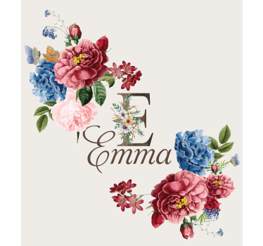 Tende a rullo personalizzabili iniziale floreale - TenStickers