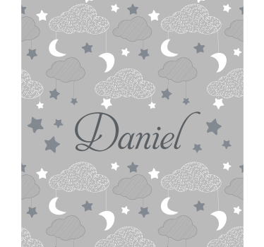 Tende a rullo personalizzabili nuvole stellate grigie - TenStickers