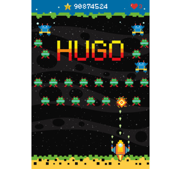 Tenda a rullo gamer schermo arcade a 8 bit - TenStickers