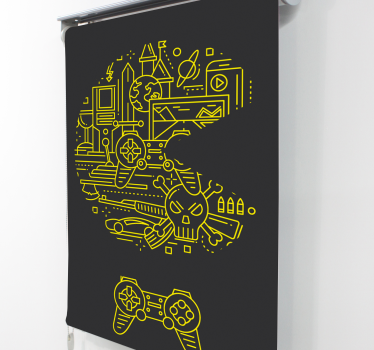 Tende a rullo cameretta Gioco pac giallo - TenStickers