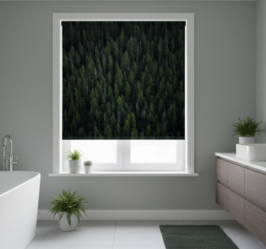 Tenda a rullo alberi texture boschiva profonda - TenStickers