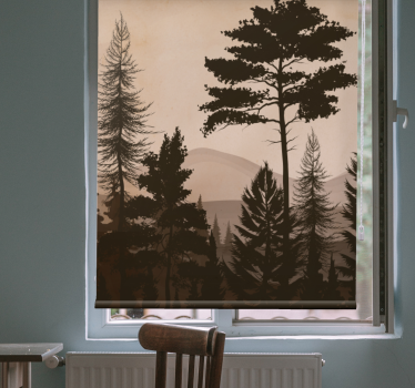 Tenda a rullo albero Foresta dai colori caldi in stile scandinavo - TenStickers