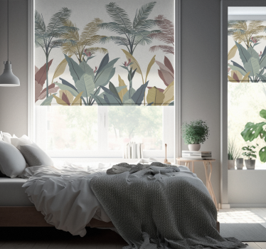 Tenda a rullo albero Piante tropicali in terracotta - TenStickers